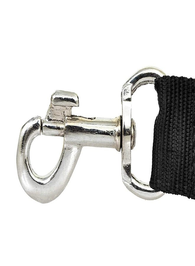 Pups&Pets طوق كلاب من النايلون مقاس 1 بوصة من Pups&Pets، قوي ومتين، بتصميم تقليدي، مزود بخطاف طوق سهل الاستخدام ومقبض مبطن ناعم للتدريب والمشي، اللون أسود (متوسط). - Image 2